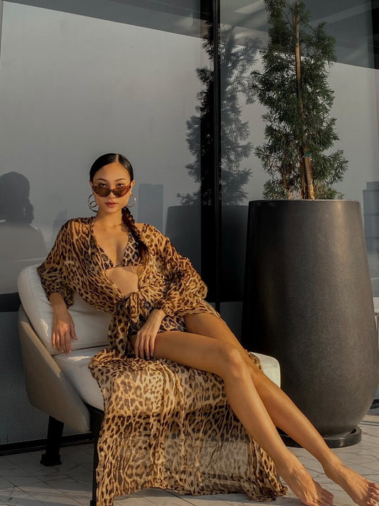 Leopard print robe